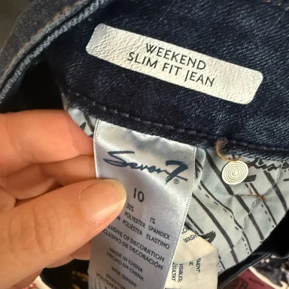 Seven7 Dark Blue Distressed Skinny Jeans - Picture 6 of 6